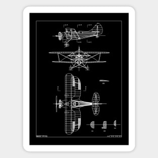 Waco F Series PT-14 American Biplane Trainer Plane Blueprint Gift Magnet